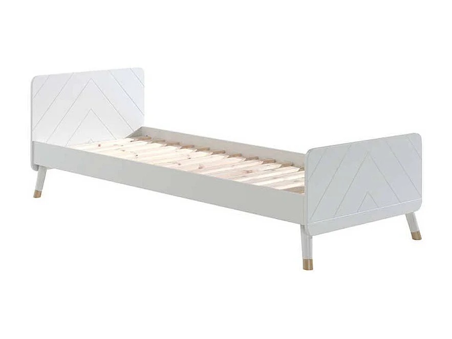 Bett für Jugendzimmer Weiß und Goldfarben