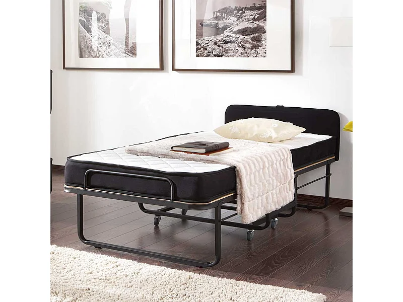 Klappbett aus Metall mit Matratze