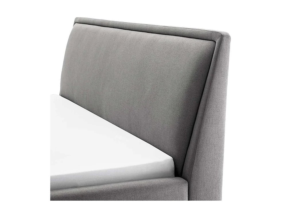 Skandi Polsterbett in Hellgrau 105 cm hohes Kopfteil