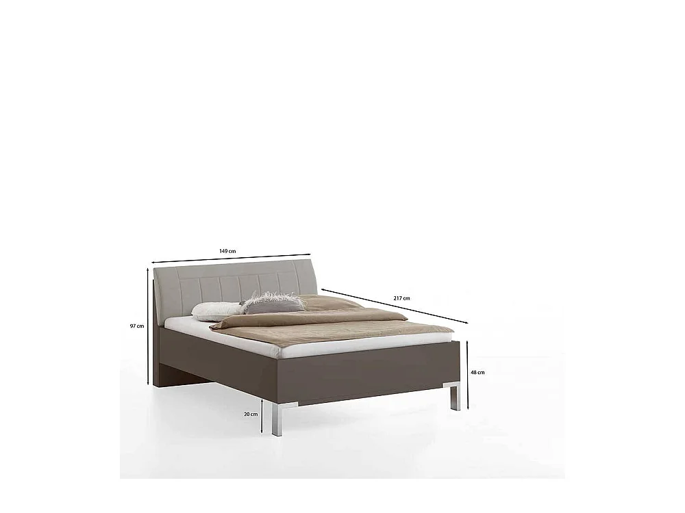 Doppelbett Bett mit Polster Kopfteil in modernem Design