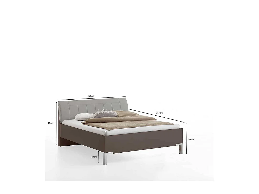 Doppelbett Bett mit Polster Kopfteil in modernem Design