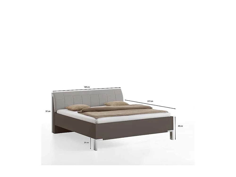 Doppelbett Bett mit Polster Kopfteil in modernem Design