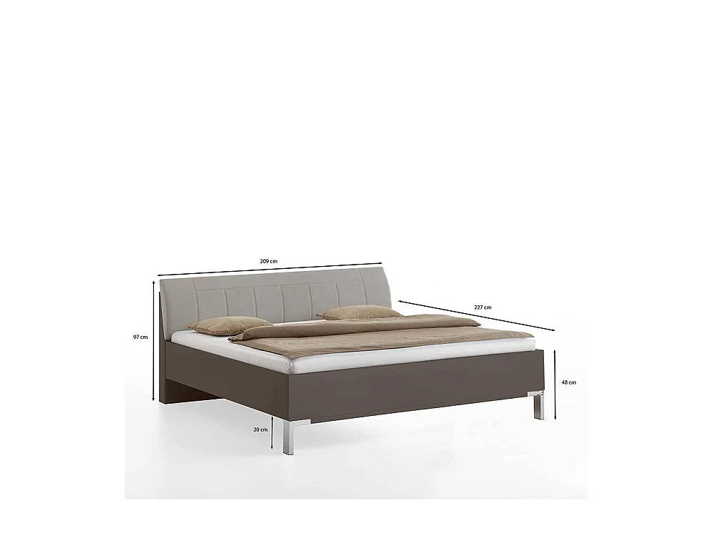 Doppelbett Bett mit Polster Kopfteil in modernem Design
