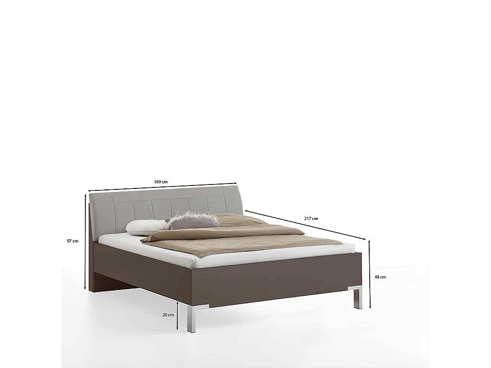 Doppelbett Bett mit Polster Kopfteil in modernem Design