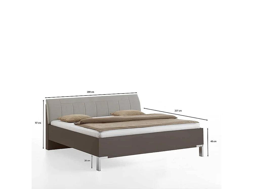 Doppelbett Bett mit Polster Kopfteil in modernem Design