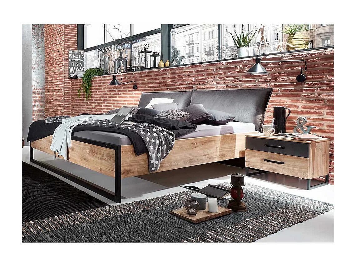 Doppelbettgestell Loft Stil Made in Germany 100 cm hoch