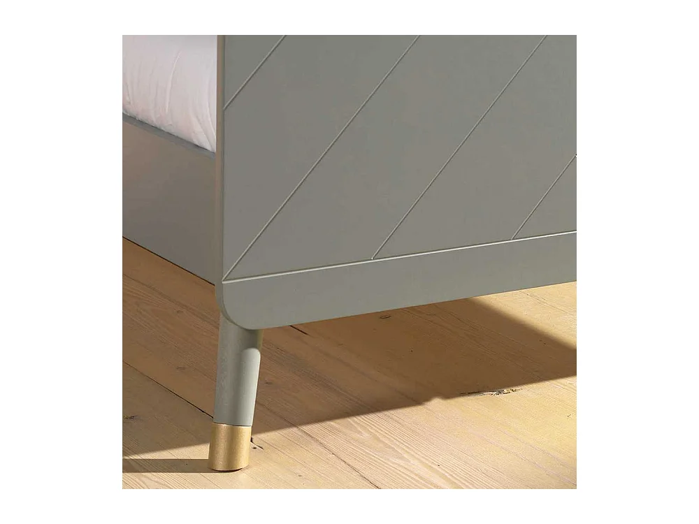 Jugendzimmer Bett in Grau und Goldfarben modern (zweiteilig)