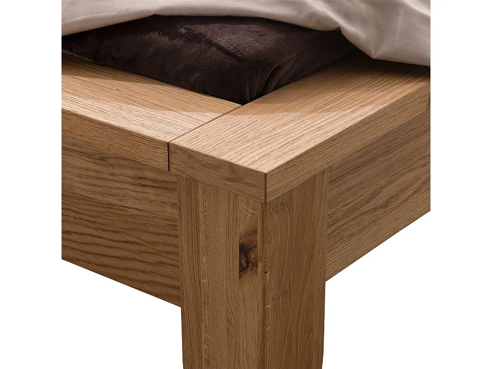 Komfortbett mit gepolstertem Kopfteil Eiche