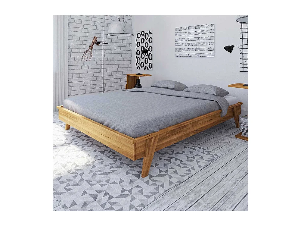 Massivholzbett ohne Kopfteil Wildeiche geölt