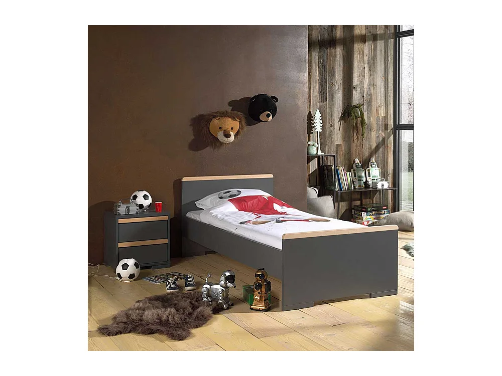 Bett mit Nachtkonsole Jugendzimmer (zweiteilig)