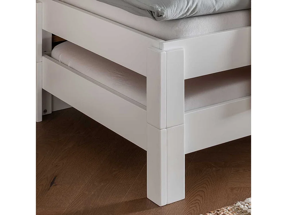 Einzelbettgestell Bettrahmen in Weiß Liegefläche 90x200 cm