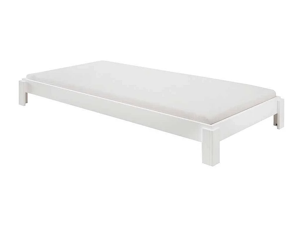 Einzelbettgestell Bettrahmen in Weiß Liegefläche 90x200 cm