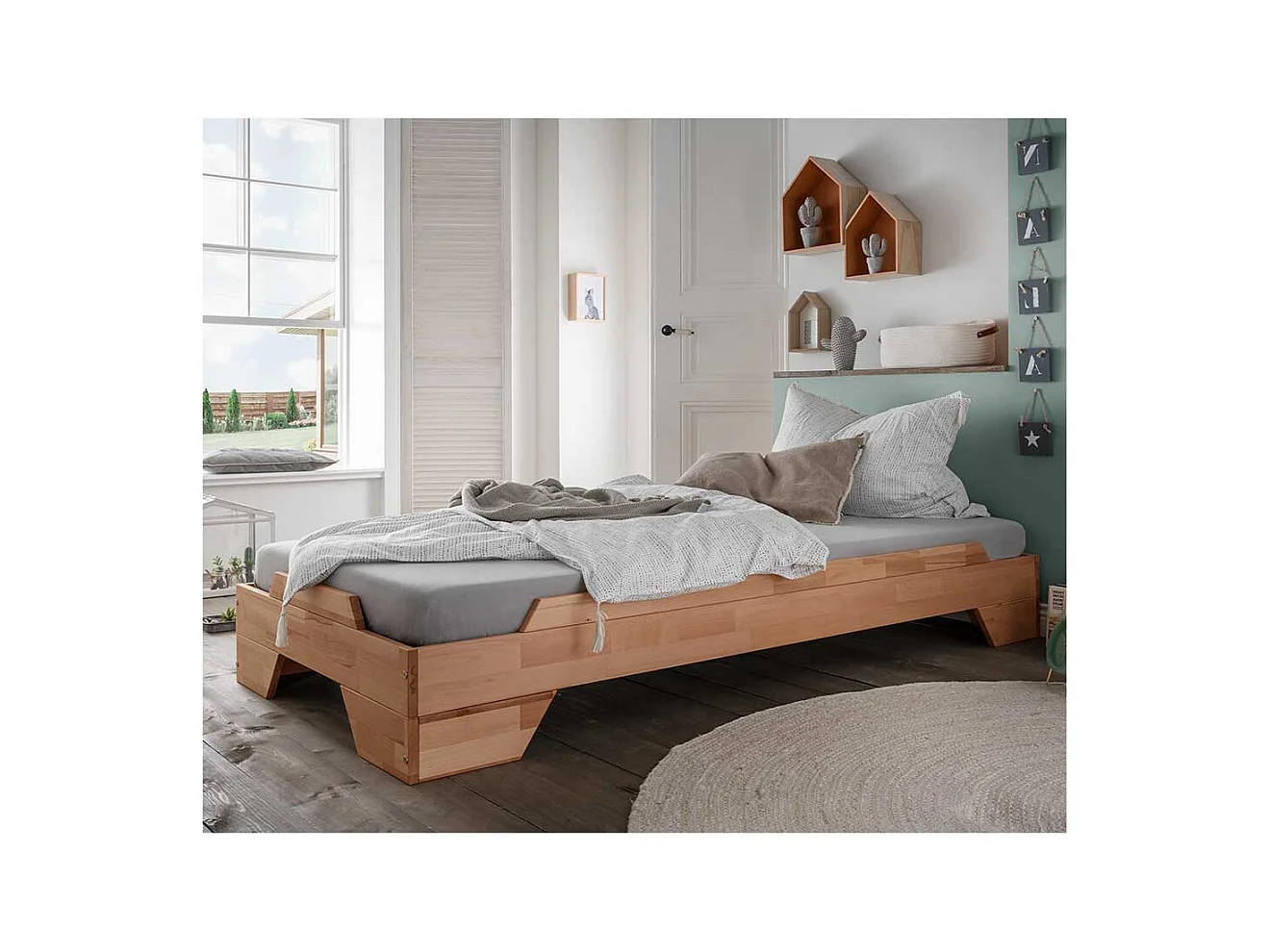 Buche Stapelbett in modernem Design 90x200 cm Liegefläche