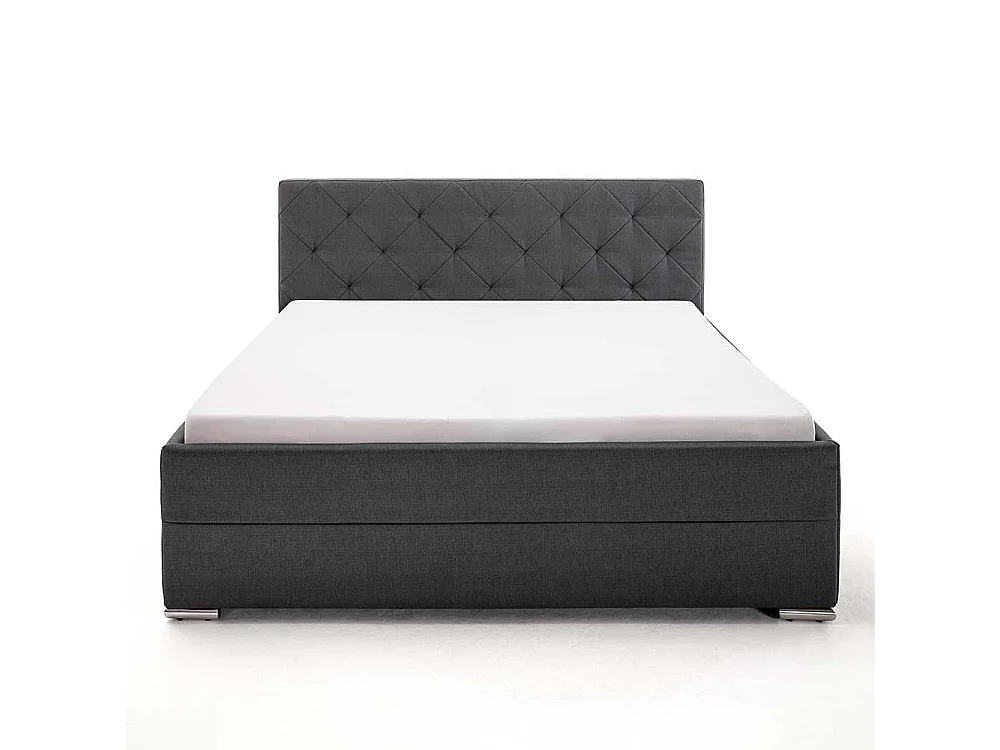 Hohes Bett in Anthrazit Webstoff 180x200 cm