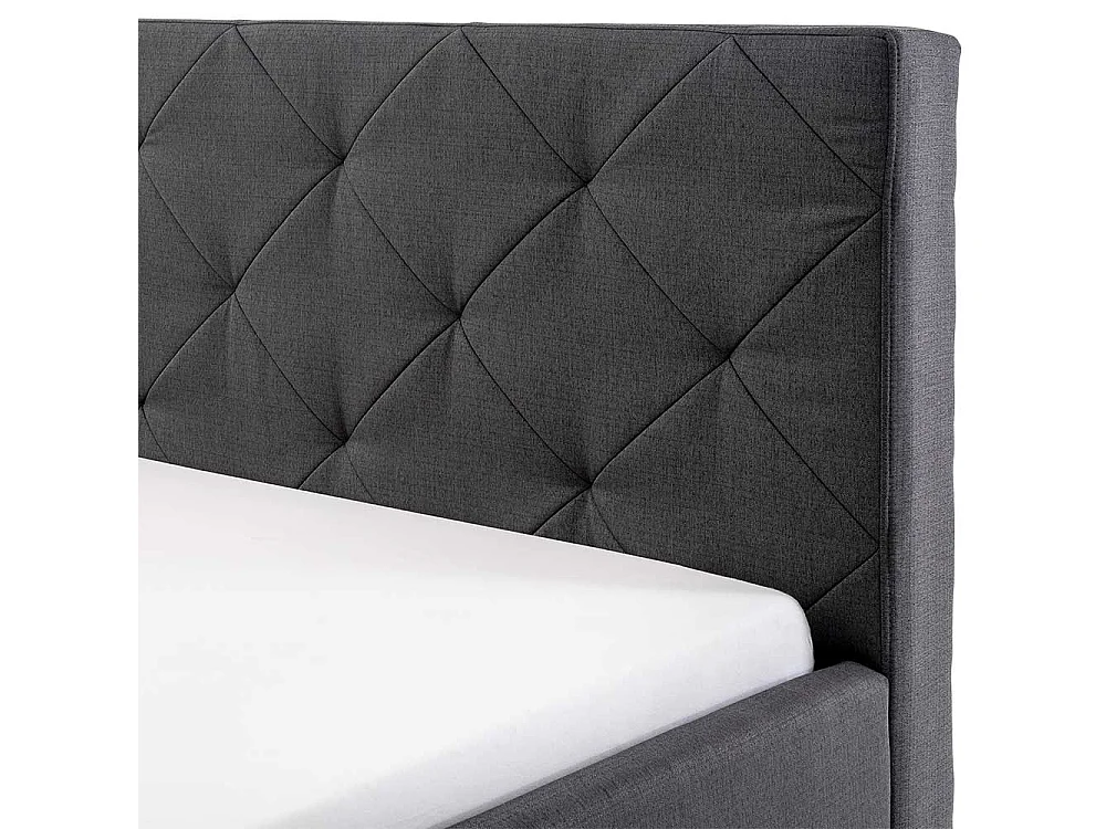 Hohes Bett in Anthrazit Webstoff 180x200 cm