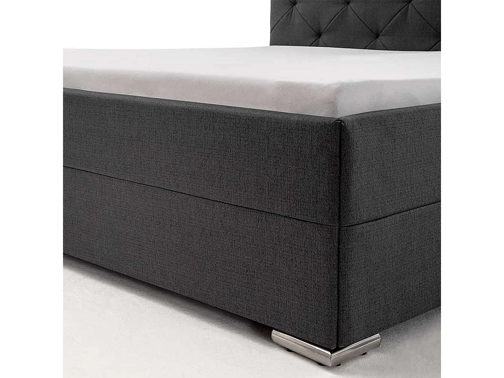 Hohes Bett in Anthrazit Webstoff 180x200 cm