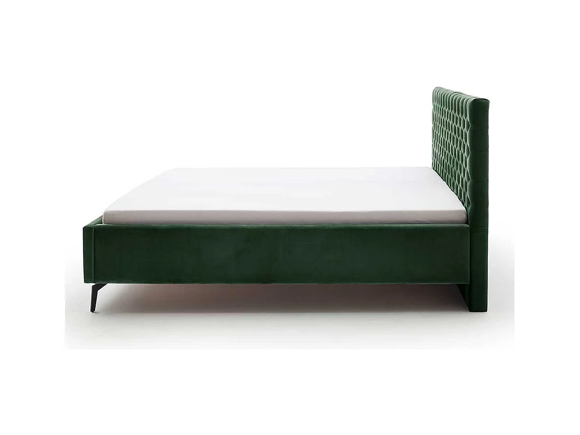 Polsterbett Dunkelgrün Samt mit Bettkasten 50 cm Einstiegshöhe