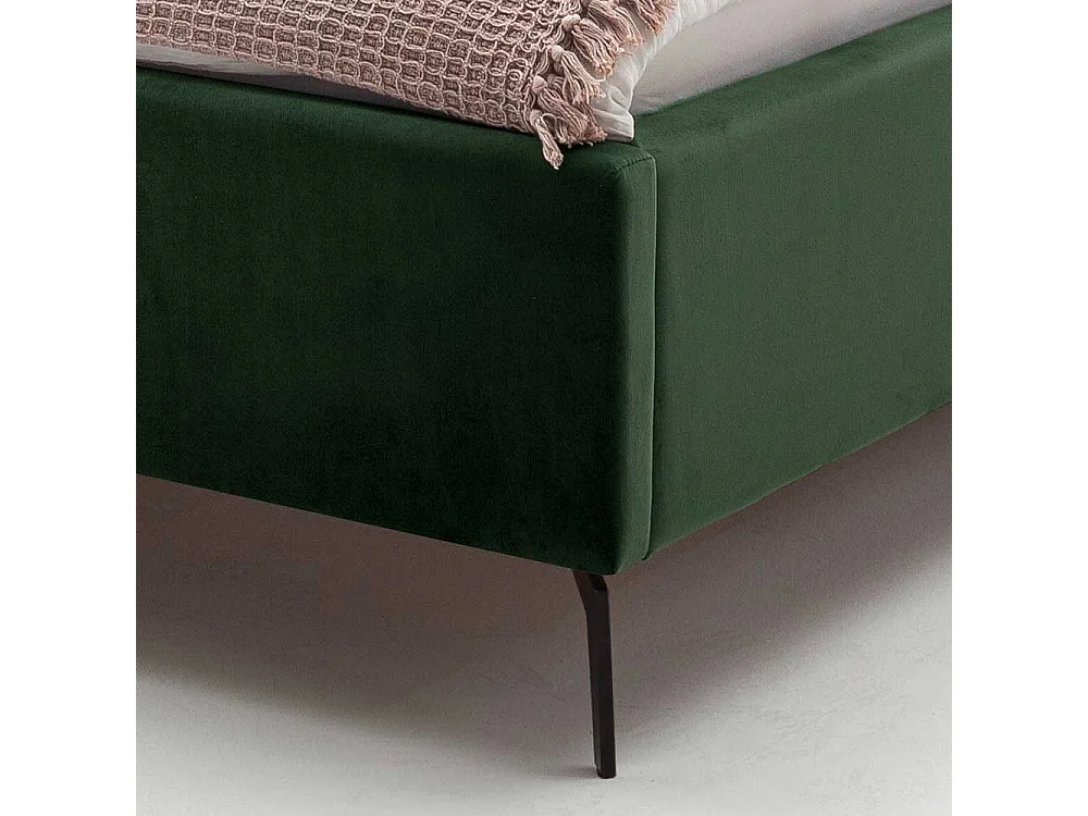 Polsterbett Dunkelgrün Samt mit Bettkasten 50 cm Einstiegshöhe