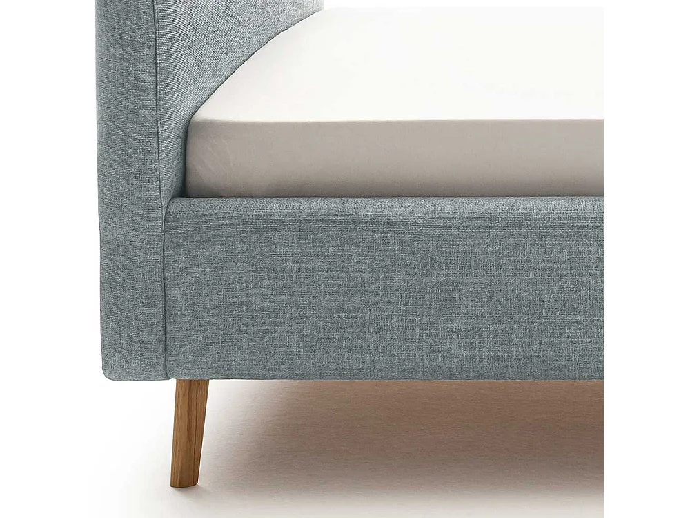 Polster Stoffbett Hellblau im Skandi Design Liegefläche 140x200 cm