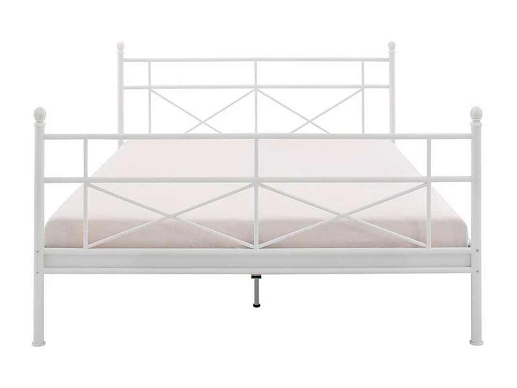 Weißes Metallbettgestell im Landhausstil 90x200 und 160x200 cm