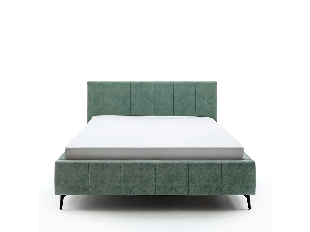 Komfortbett Stoff Grün aus Velours Vierfußgestell aus Metall