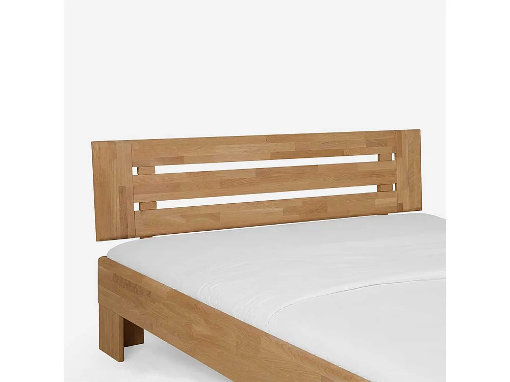 Doppelbett Set aus Wildeiche Massivholz honigfarben geölt (dreiteilig)