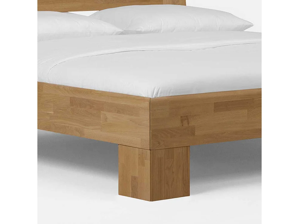 Doppelbett Set aus Wildeiche Massivholz honigfarben geölt (dreiteilig)