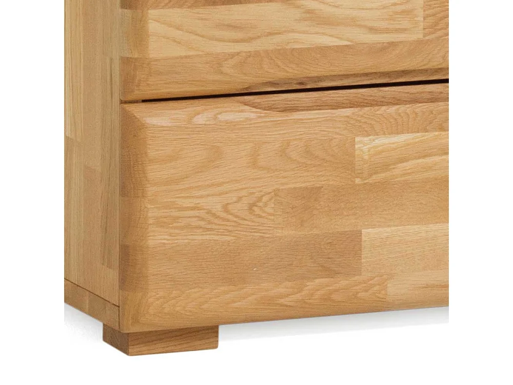 Doppelbett Set aus Wildeiche Massivholz honigfarben geölt (dreiteilig)