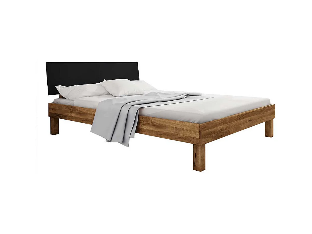 Ehebett aus Wildeiche teilmassiv Nachtkonsolen (dreiteilig)