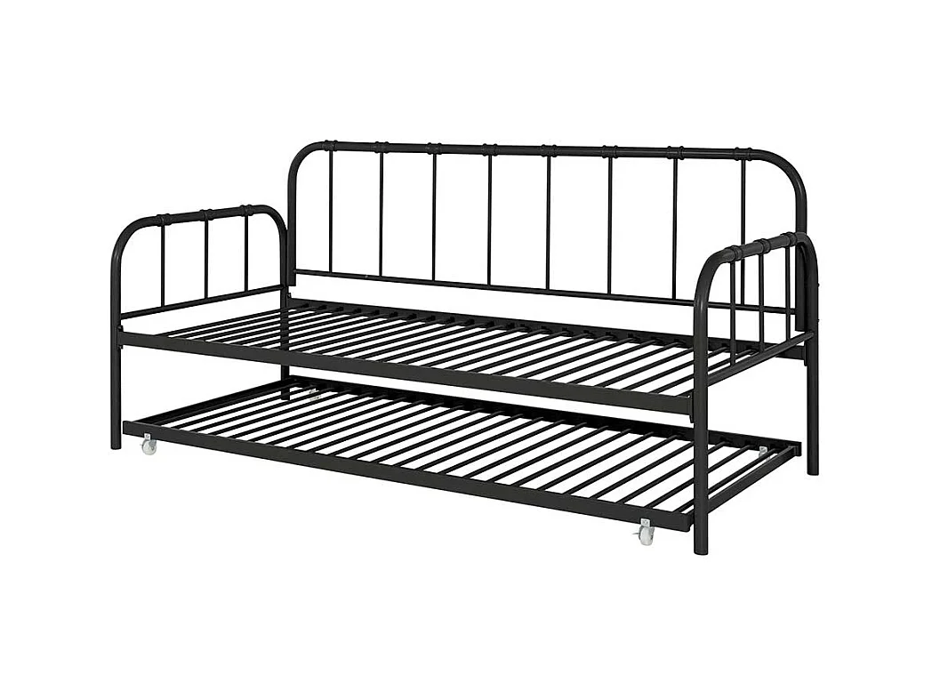 Funktionsbett Ausziehbett aus Metall in Schwarz