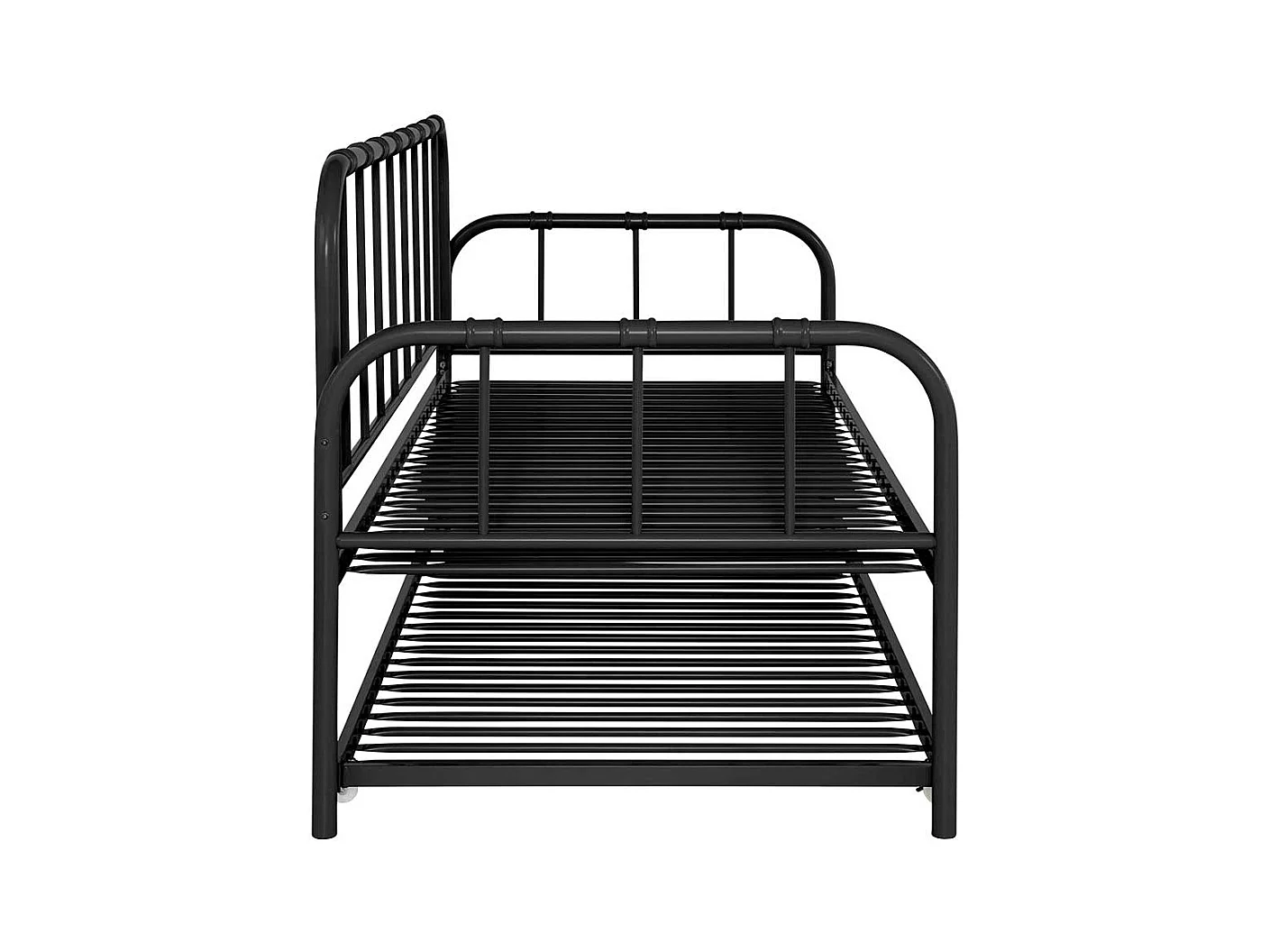 Funktionsbett Ausziehbett aus Metall in Schwarz