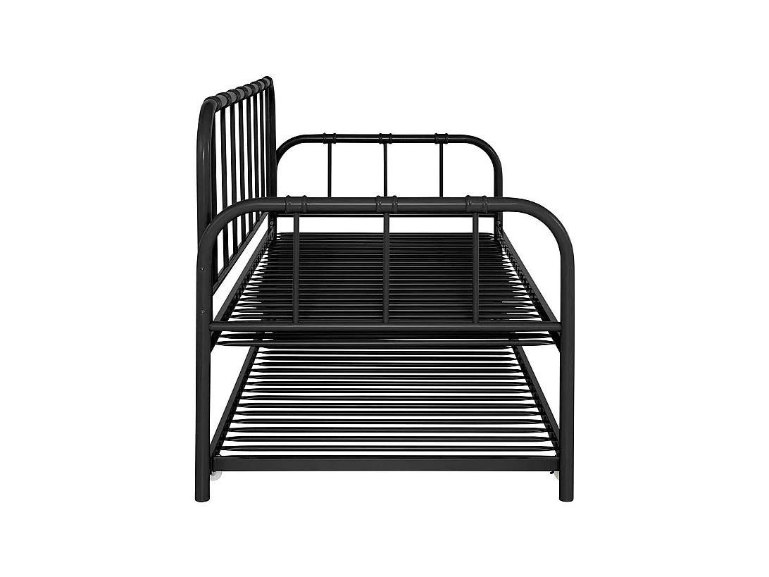 Funktionsbett Ausziehbett aus Metall in Schwarz