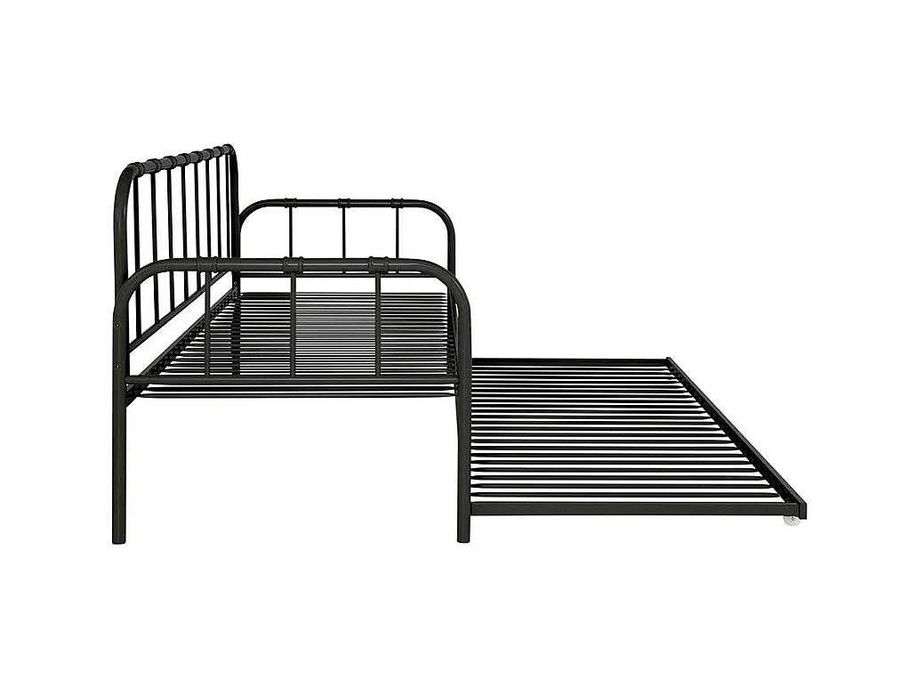 Funktionsbett Ausziehbett aus Metall in Schwarz