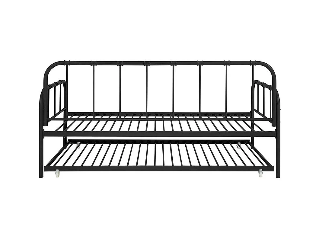 Funktionsbett Ausziehbett aus Metall in Schwarz