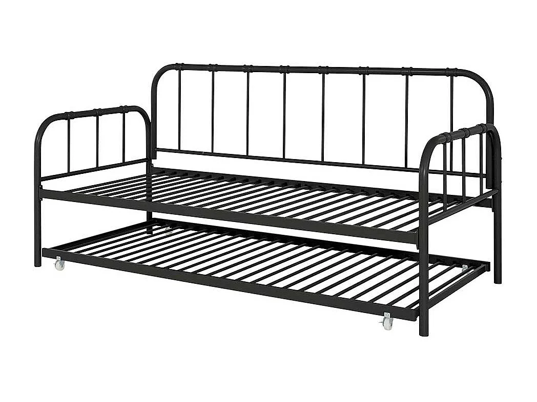 Funktionsbett Ausziehbett aus Metall in Schwarz