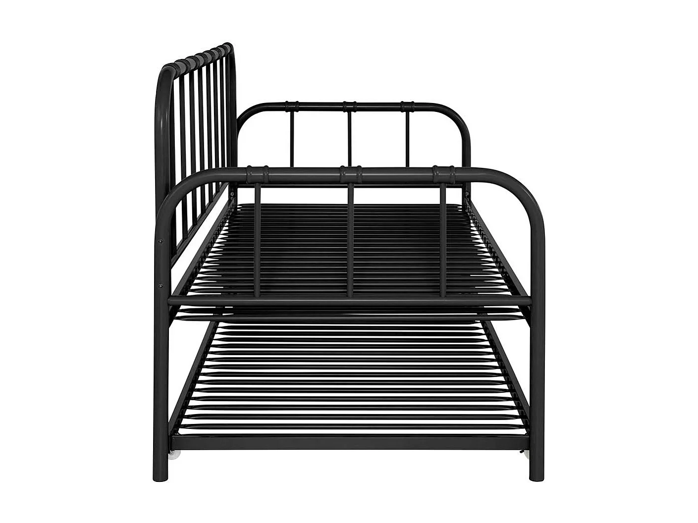 Funktionsbett Ausziehbett aus Metall in Schwarz