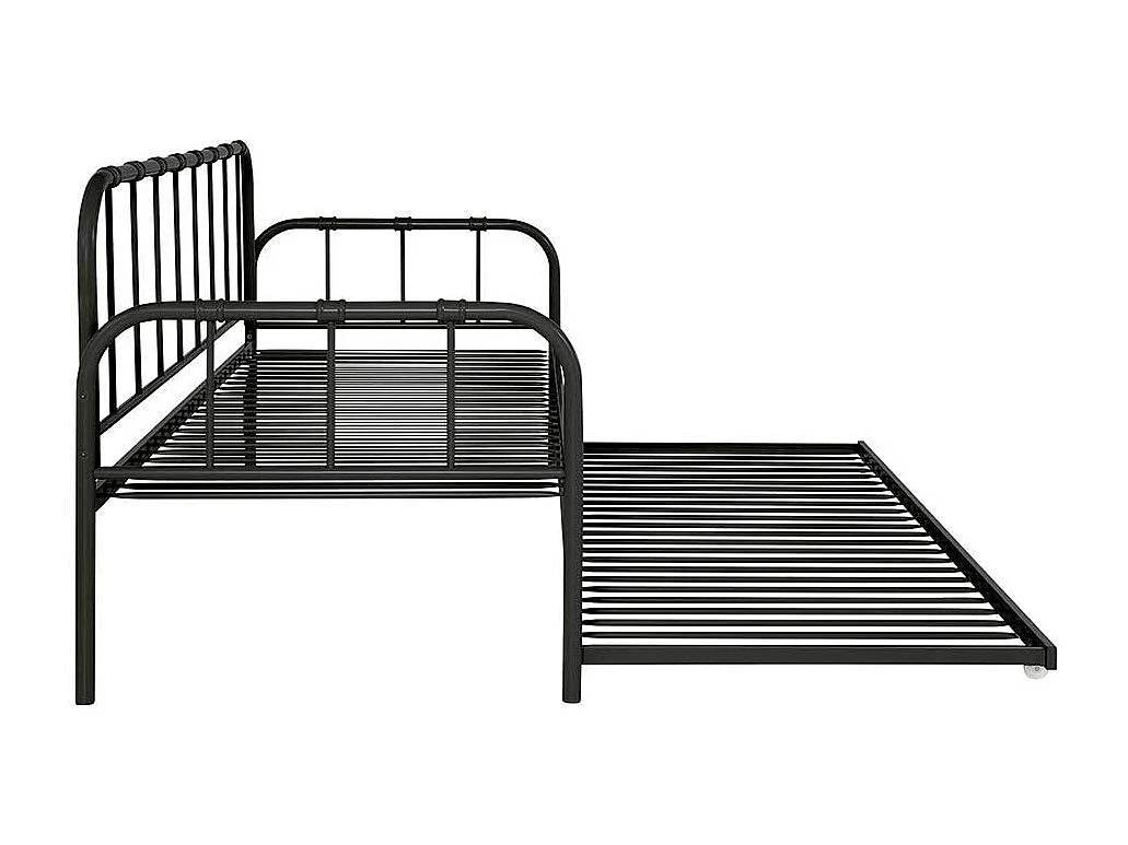 Funktionsbett Ausziehbett aus Metall in Schwarz