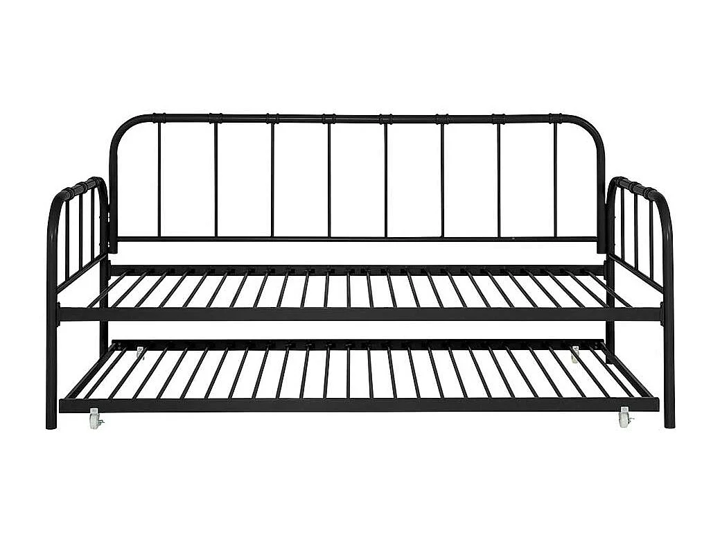 Funktionsbett Ausziehbett aus Metall in Schwarz