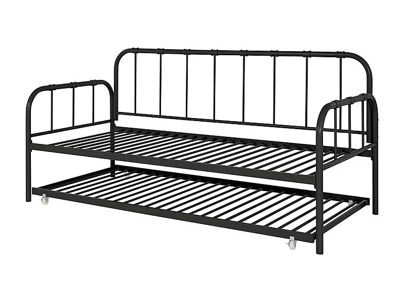 Funktionsbett Ausziehbett aus Metall in Schwarz