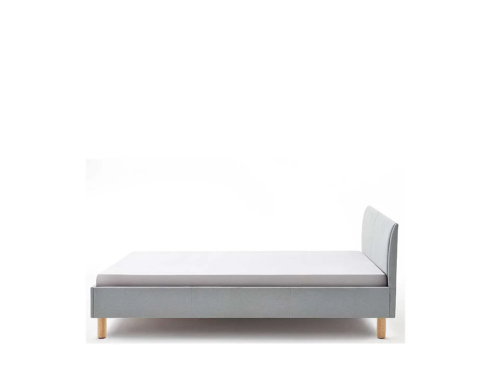 Einzelbett in Hellblau Webstoff modern