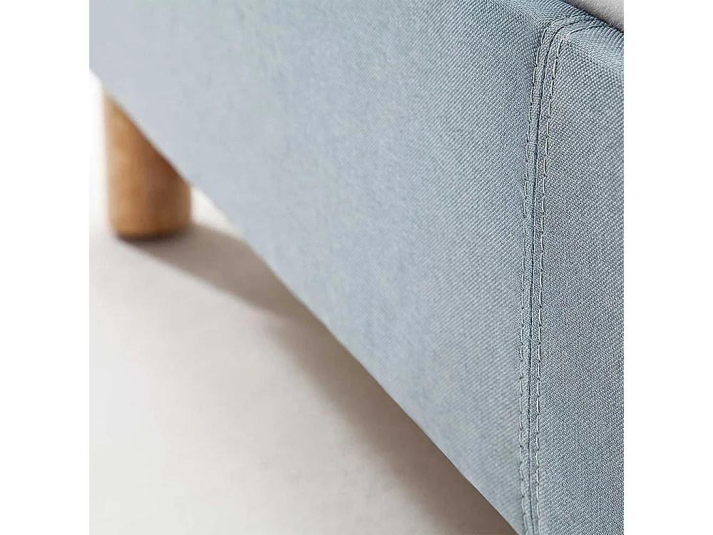 Einzelbett in Hellblau Webstoff modern