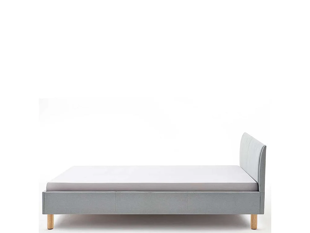 Einzelbett in Hellblau Webstoff modern