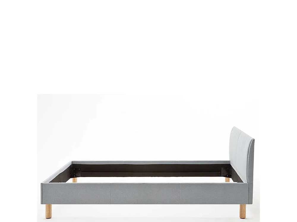 Einzelbett in Hellblau Webstoff modern