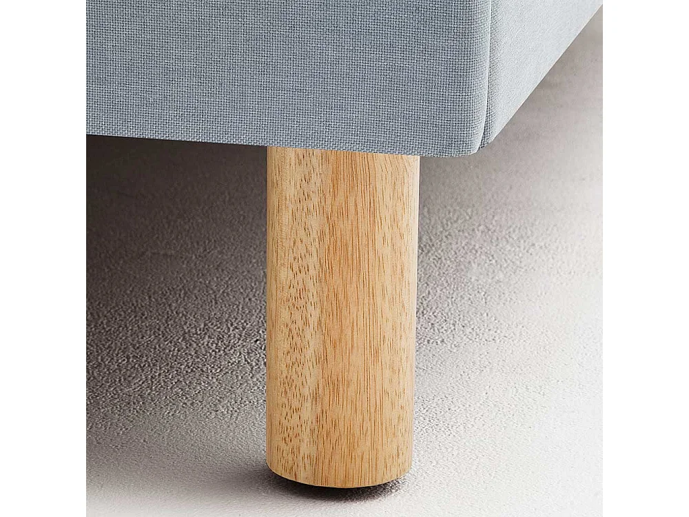 Einzelbett in Hellblau Webstoff modern