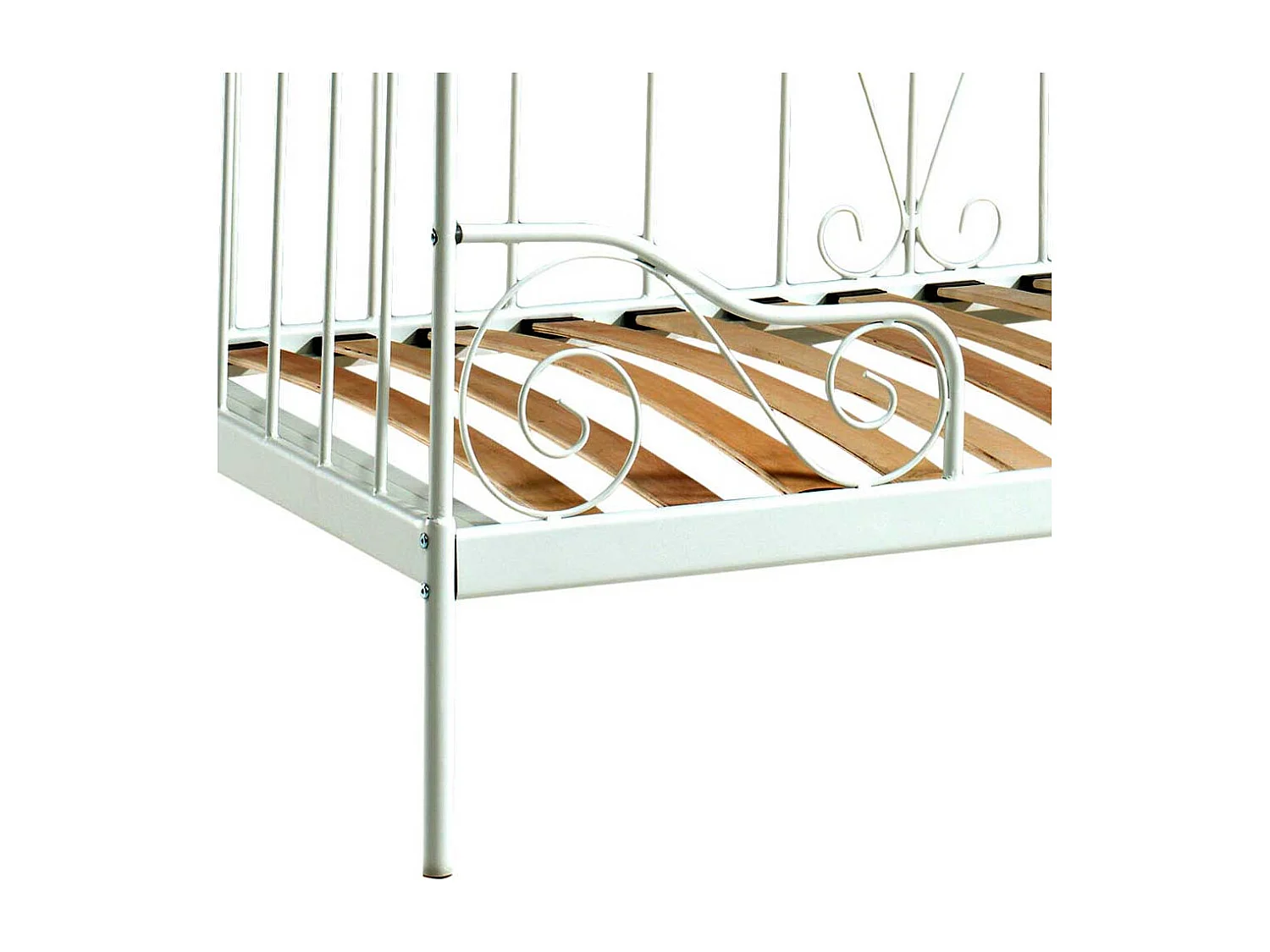 Vintage Metallbett in Weiß 90 cm Kopfteil