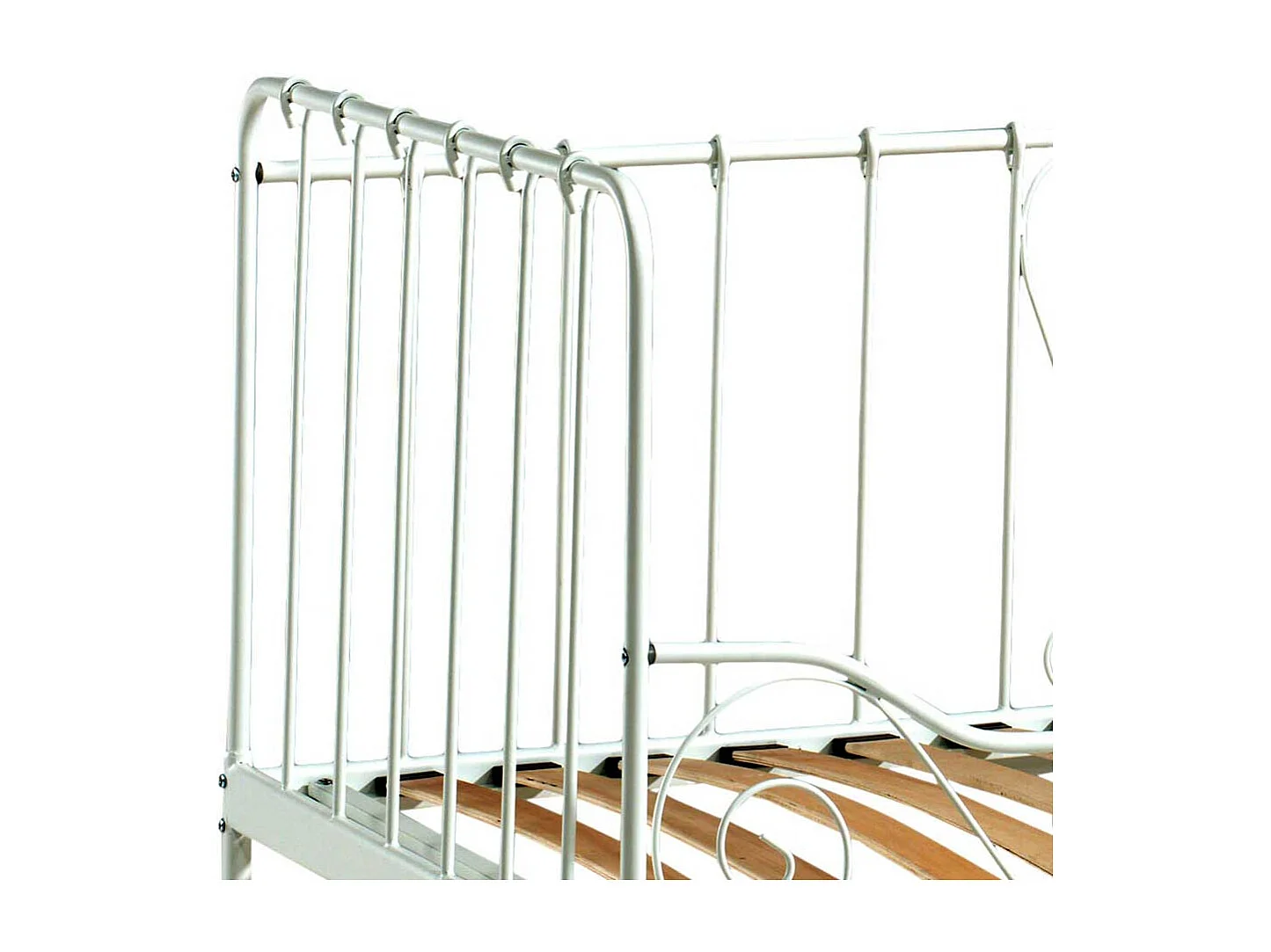 Vintage Metallbett in Weiß 90 cm Kopfteil