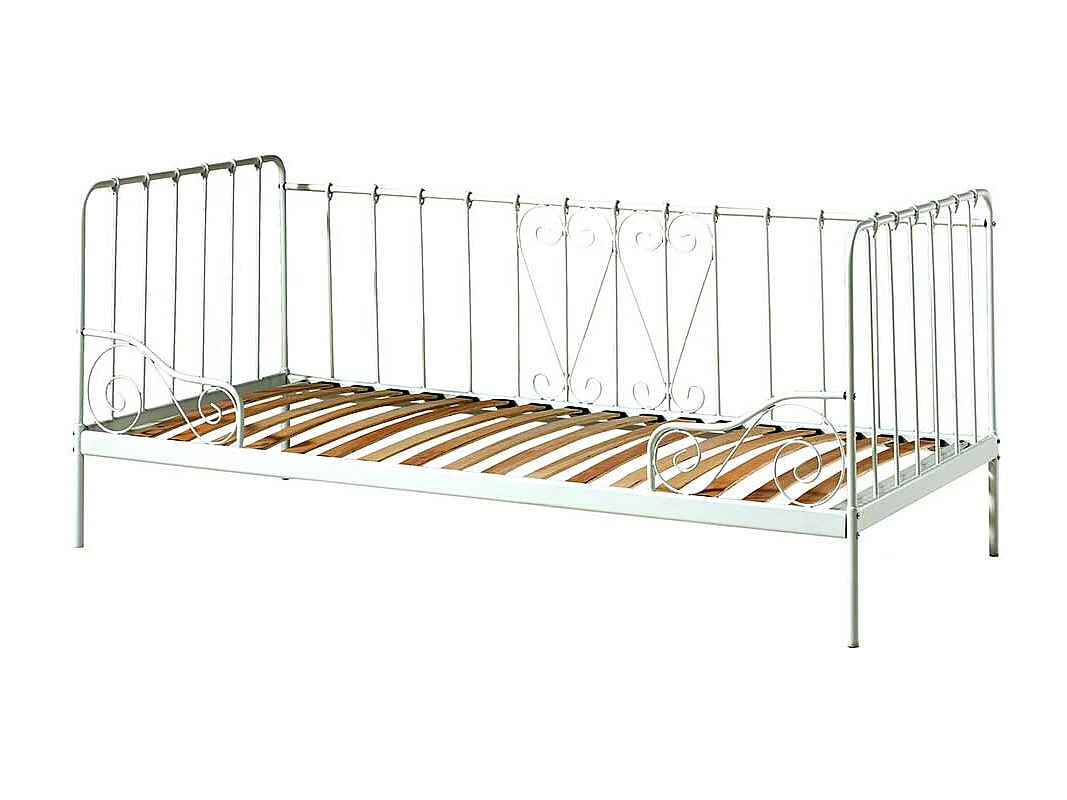 Vintage Metallbett in Weiß 90 cm Kopfteil