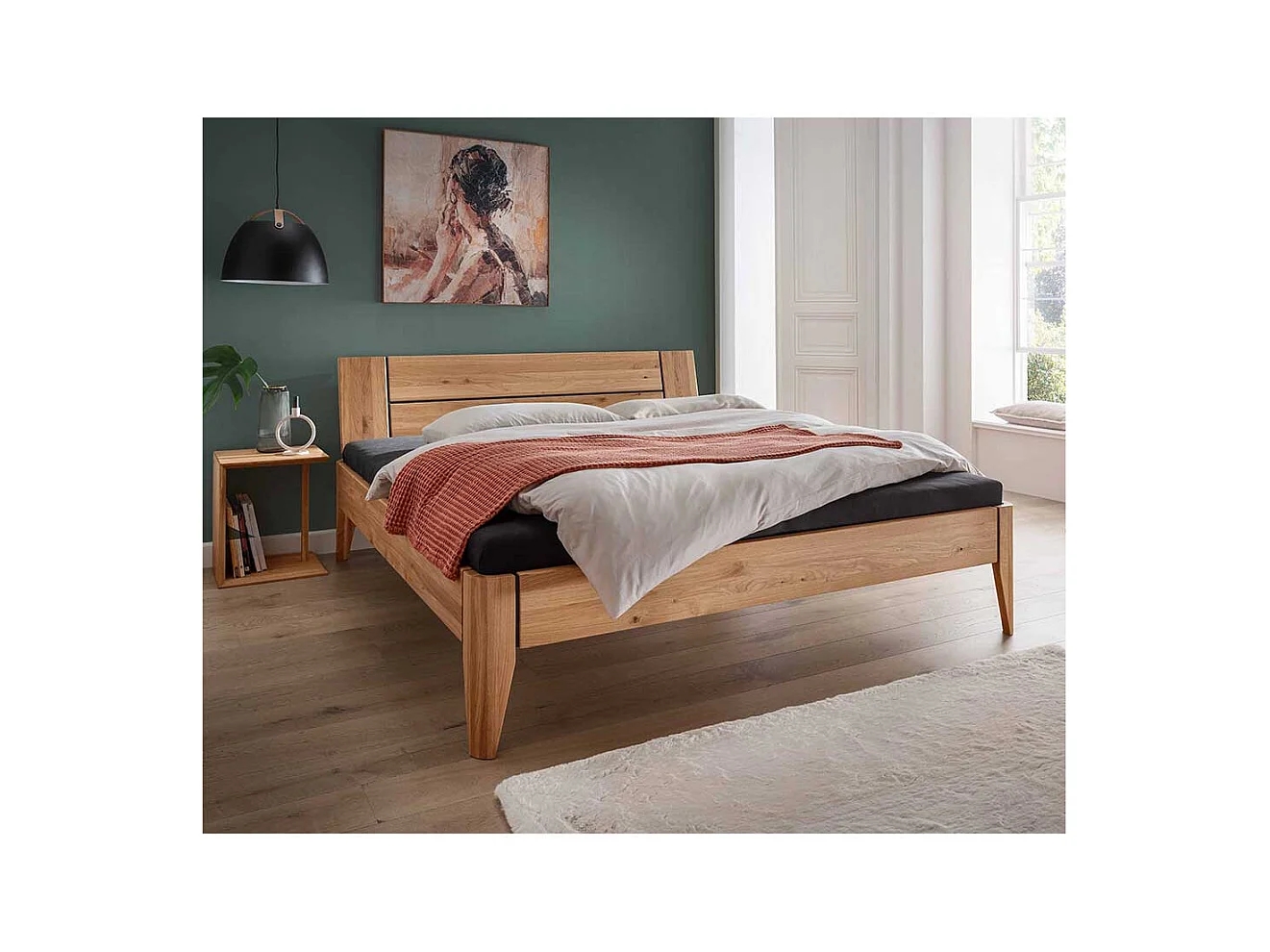 Doppelbett Massivholzbett geölt in Wildeichefarben