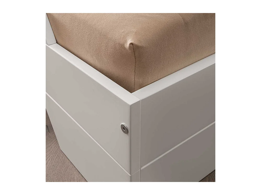 Weißes Stapelbett aus Buche Massivholz 90x200 cm Liegefläche