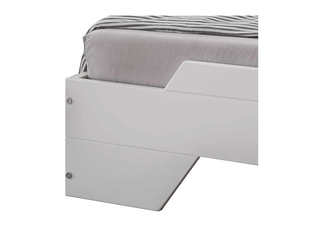 Weißes Stapelbett aus Buche Massivholz 90x200 cm Liegefläche